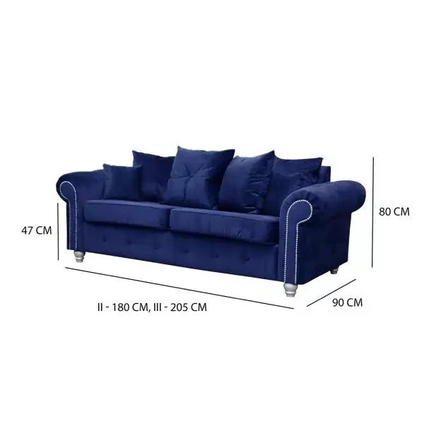 ASHWIN BLUE Plush Velvet Sofa Set - Style HeavenASHWIN BLUE Plush Velvet Sofa SetsofasStyle HeavenStyle HeavenASH3+2BLUE5061028323200