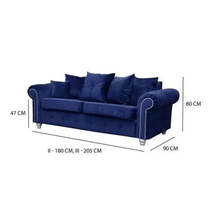 ASHWIN BLUE Plush Velvet Sofa Set - Style HeavenASHWIN BLUE Plush Velvet Sofa SetsofasStyle HeavenStyle HeavenASH3+2BLUE5061028323200