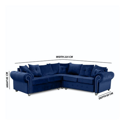 ASHWIN PLUSH VELVET CORNER SOFA - Style HeavenASHWIN PLUSH VELVET CORNER SOFAsofasStyle HeavenStyle HeavenASHCORNERBLUE5061028323187