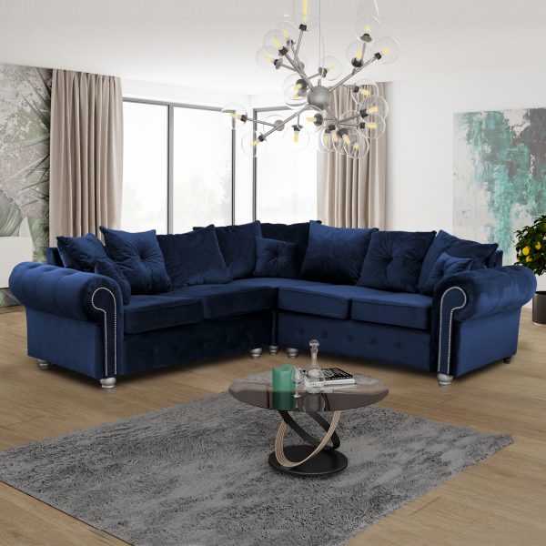ASHWIN PLUSH VELVET CORNER SOFA - Style HeavenASHWIN PLUSH VELVET CORNER SOFAsofasStyle HeavenStyle HeavenASHCORNERBLUE5061028323187