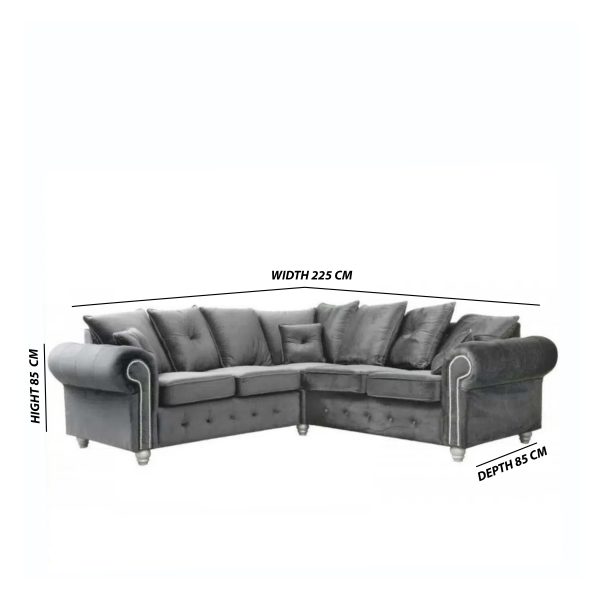 ASHWIN Plush Velvet GREY CORNER SOFA - Style HeavenASHWIN Plush Velvet GREY CORNER SOFAsofasStyle HeavenStyle HeavenASHWINGREYCORNERSOFA5061028323170