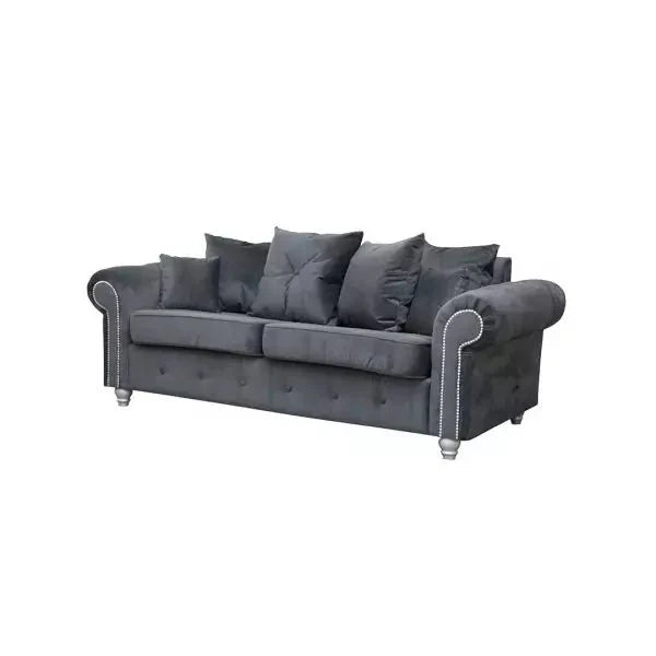 ASHWIN PLUSH VELVET GREY SOFA SET - Style HeavenASHWIN PLUSH VELVET GREY SOFA SETsofasStyle HeavenStyle HeavenASH3+2GREY5061028323194