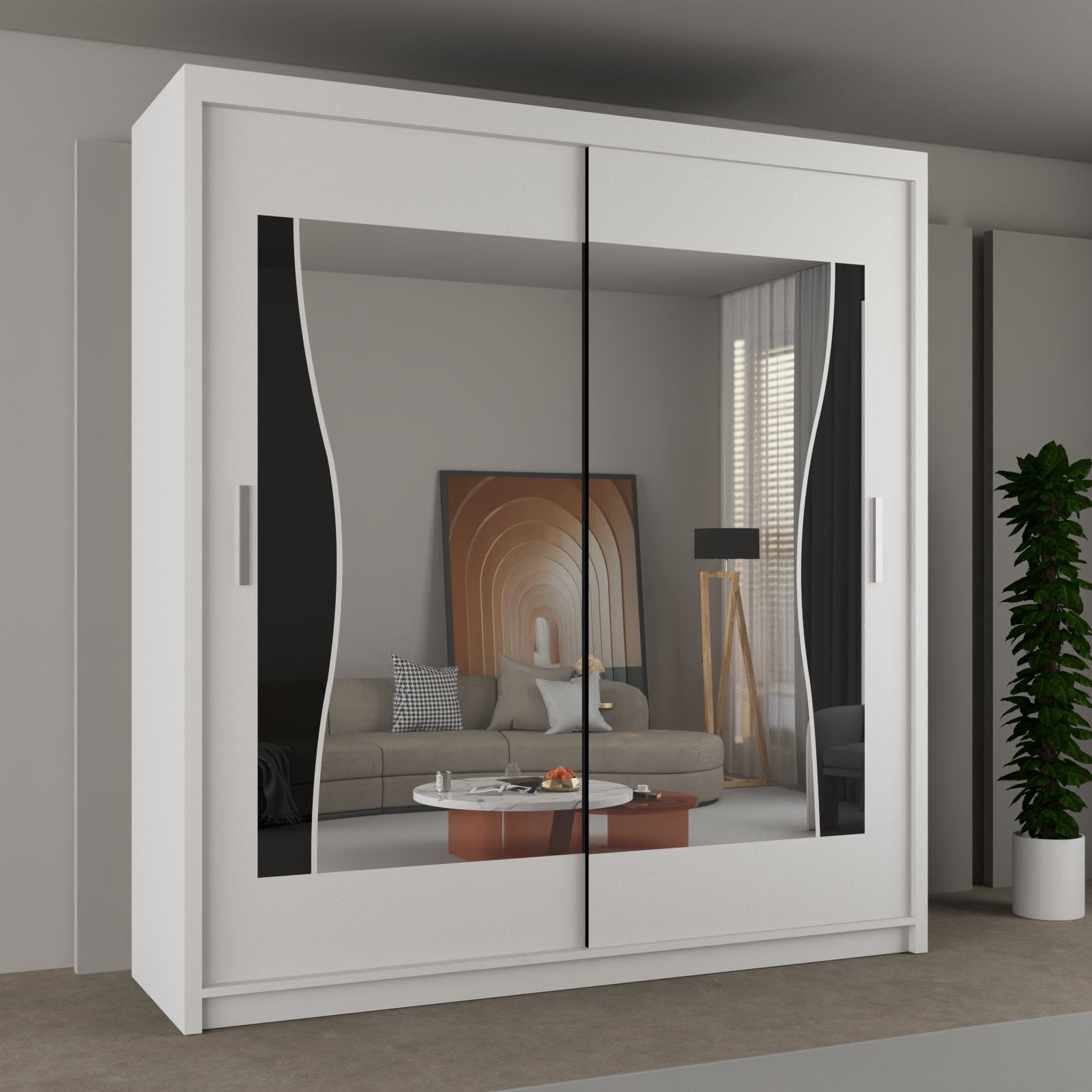 BATUMI Sliding Doors Wardrobe in Matt Finish 4 Sizes & 4 Colours - Style HeavenBATUMI Sliding Doors Wardrobe in Matt Finish 4 Sizes & 4 ColoursWARDROBESStyle HeavenStyle HeavenBATUMI120W5061028322258White