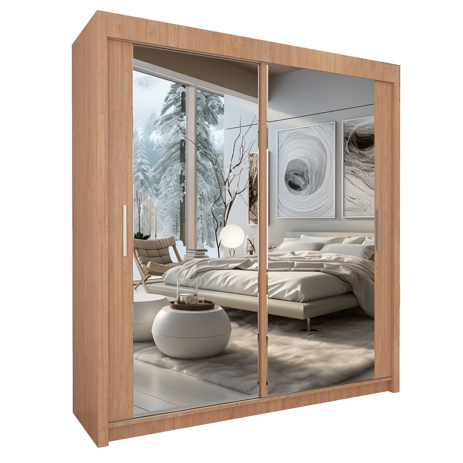 CHICAGO 2&3 Sliding Doors WARDROBE in Matt Finish 7 Sizes & 4 Colours - Style HeavenCHICAGO 2&3 Sliding Doors WARDROBE in Matt Finish 7 Sizes & 4 ColoursWARDROBESStyle HeavenStyle HeavenCHICAGO90OAK506102832140490cm