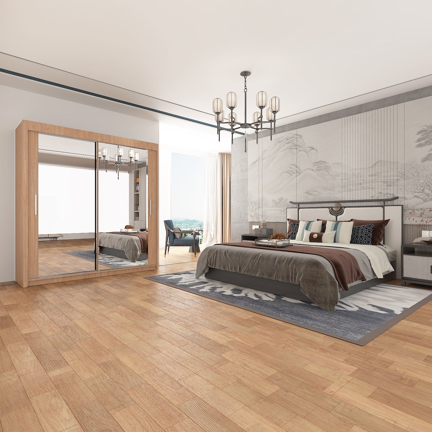 CHICAGO 2&3 Sliding Doors WARDROBE in Matt Finish 7 Sizes & 4 Colours - Style HeavenCHICAGO 2&3 Sliding Doors WARDROBE in Matt Finish 7 Sizes & 4 ColoursWARDROBESStyle HeavenStyle HeavenCHICAGO90OAK506102832140490cm