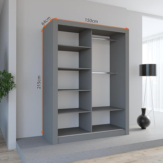 Lexiss Sliding Door Wardrobe Without Mirror Available in 4 Colours and 5 sizes - Style HeavenLexiss Sliding Door Wardrobe Without Mirror Available in 4 Colours and 5 sizesWARDROBESStyle HeavenStyle Heaven100cm