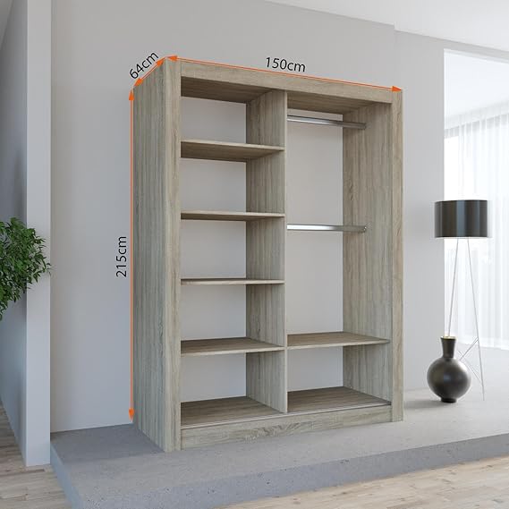 Lexiss Sliding Door Wardrobe Without Mirror Available in 4 Colours and 5 sizes - Style HeavenLexiss Sliding Door Wardrobe Without Mirror Available in 4 Colours and 5 sizesWARDROBESStyle HeavenStyle Heaven100cm