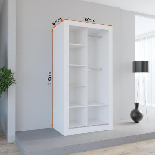 Lexiss Sliding Door Wardrobe Without Mirror Available in 4 Colours and 5 sizes - Style HeavenLexiss Sliding Door Wardrobe Without Mirror Available in 4 Colours and 5 sizesWARDROBESStyle HeavenStyle Heaven100cm