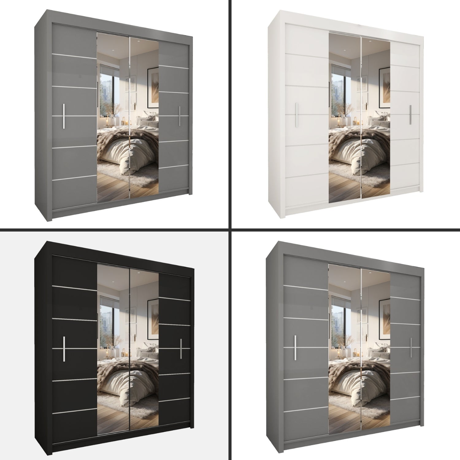LISBON 2&3 Sliding Doors WARDROBE in Matt Finish 5 Sizes & 3 Colours - Style HeavenLISBON 2&3 Sliding Doors WARDROBE in Matt Finish 5 Sizes & 3 ColoursWARDROBESStyle HeavenStyle HeavenLISSKU120W5061028321657120cm