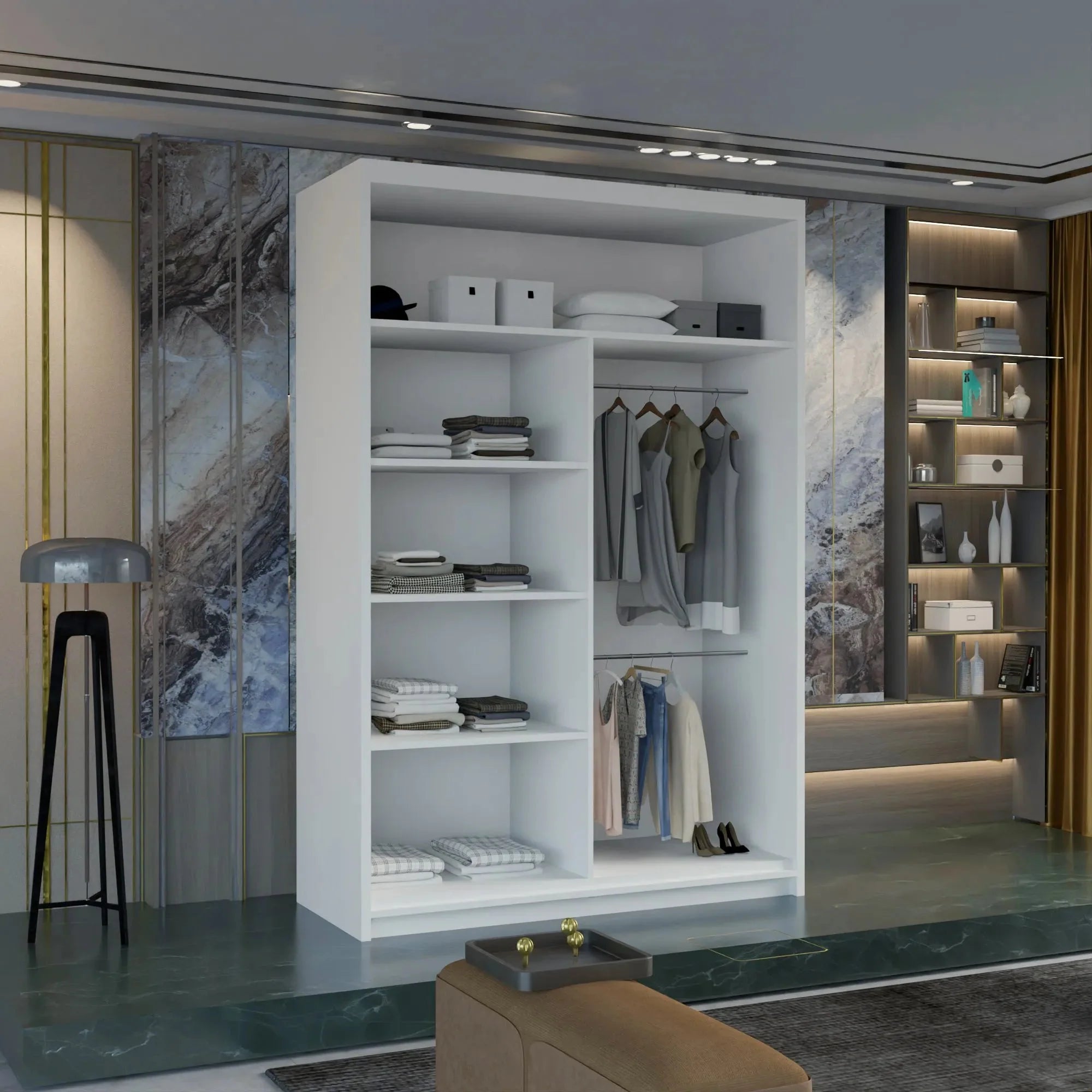 MARIKA Sliding Doors WARDROBE in Matt Finish 4 Sizes & 4 Colours - Style HeavenMARIKA Sliding Doors WARDROBE in Matt Finish 4 Sizes & 4 ColoursWARDROBESStyle HeavenStyle HeavenMARIKA120W5061028322418White