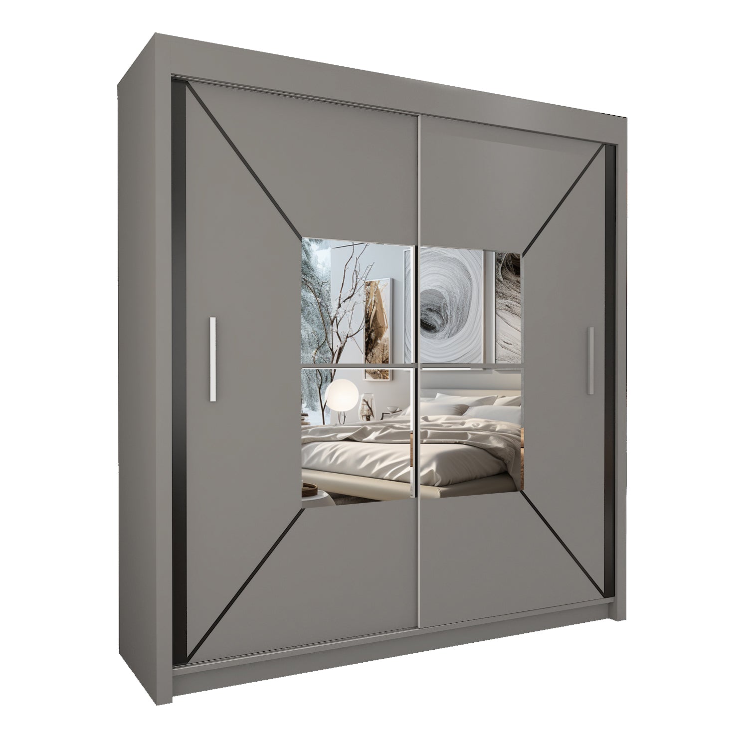 NICOLE Sliding Doors WARDROBE in Matt Finish 4 Sizes & 3 Colours - Style HeavenNICOLE Sliding Doors WARDROBE in Matt Finish 4 Sizes & 3 ColoursWARDROBESStyle HeavenStyle HeavenNIC120G5061028322159120cm