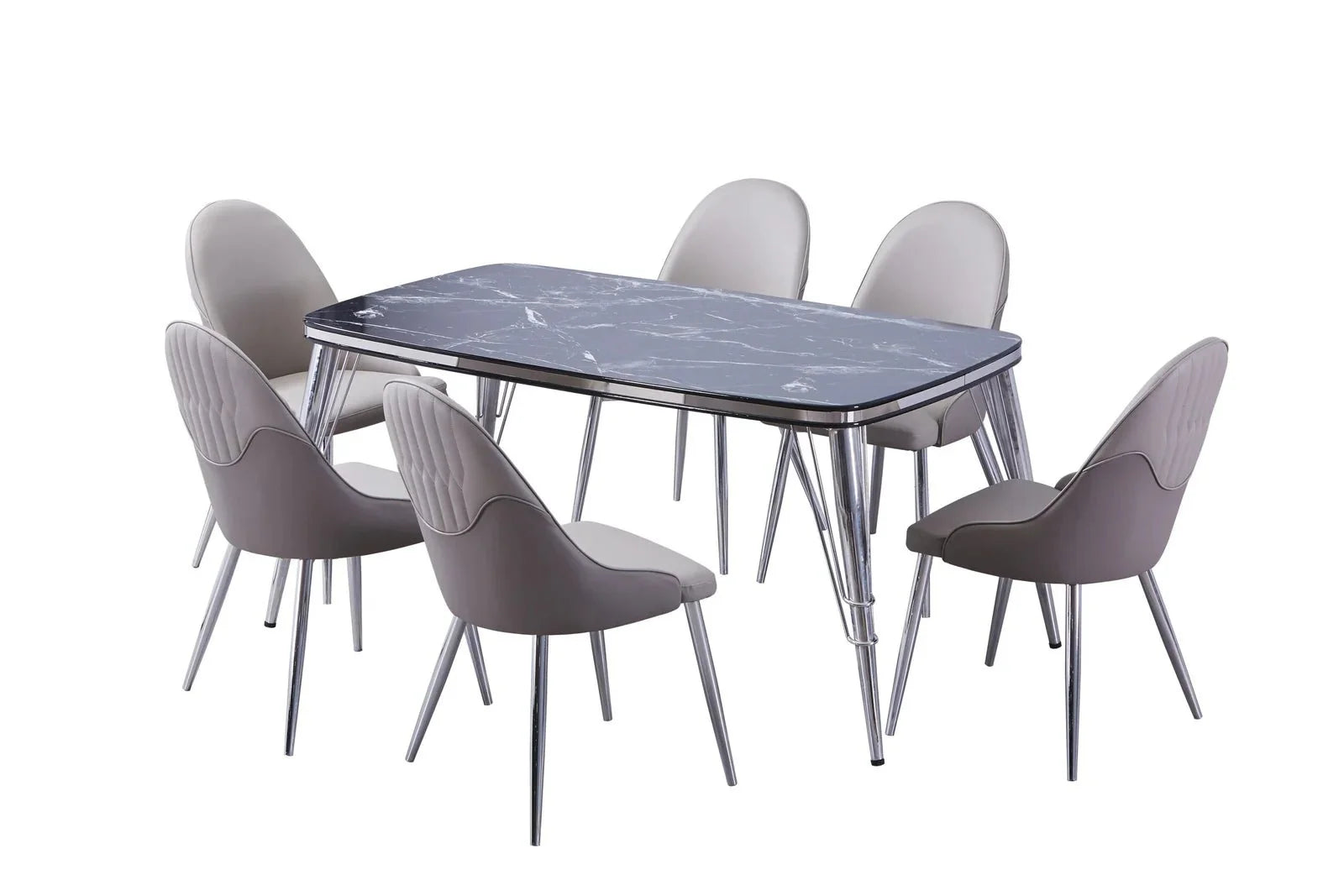 Nova Table and Vista Chair Set - Style HeavenNova Table and Vista Chair SetfurnitureStyle HeavenStyle HeavenNOVA - SIL - TABLE+6CHAIRS5061028325259Silver