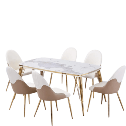 Nova Table and Vista Chair Set - Style HeavenNova Table and Vista Chair SetfurnitureStyle HeavenStyle HeavenNOVA - GO - TABLE+6CHAIRS5061028325266Gold