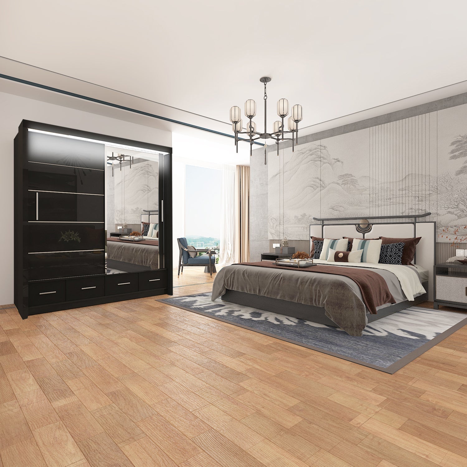 SYCILIA 2&3 High Gloss Sliding Doors WARDROBE 3 Sizes & 3 Colours - Style HeavenSYCILIA 2&3 High Gloss Sliding Doors WARDROBE 3 Sizes & 3 ColoursWARDROBESStyle HeavenStyle HeavenSYCILIA150B5061028322616150cm