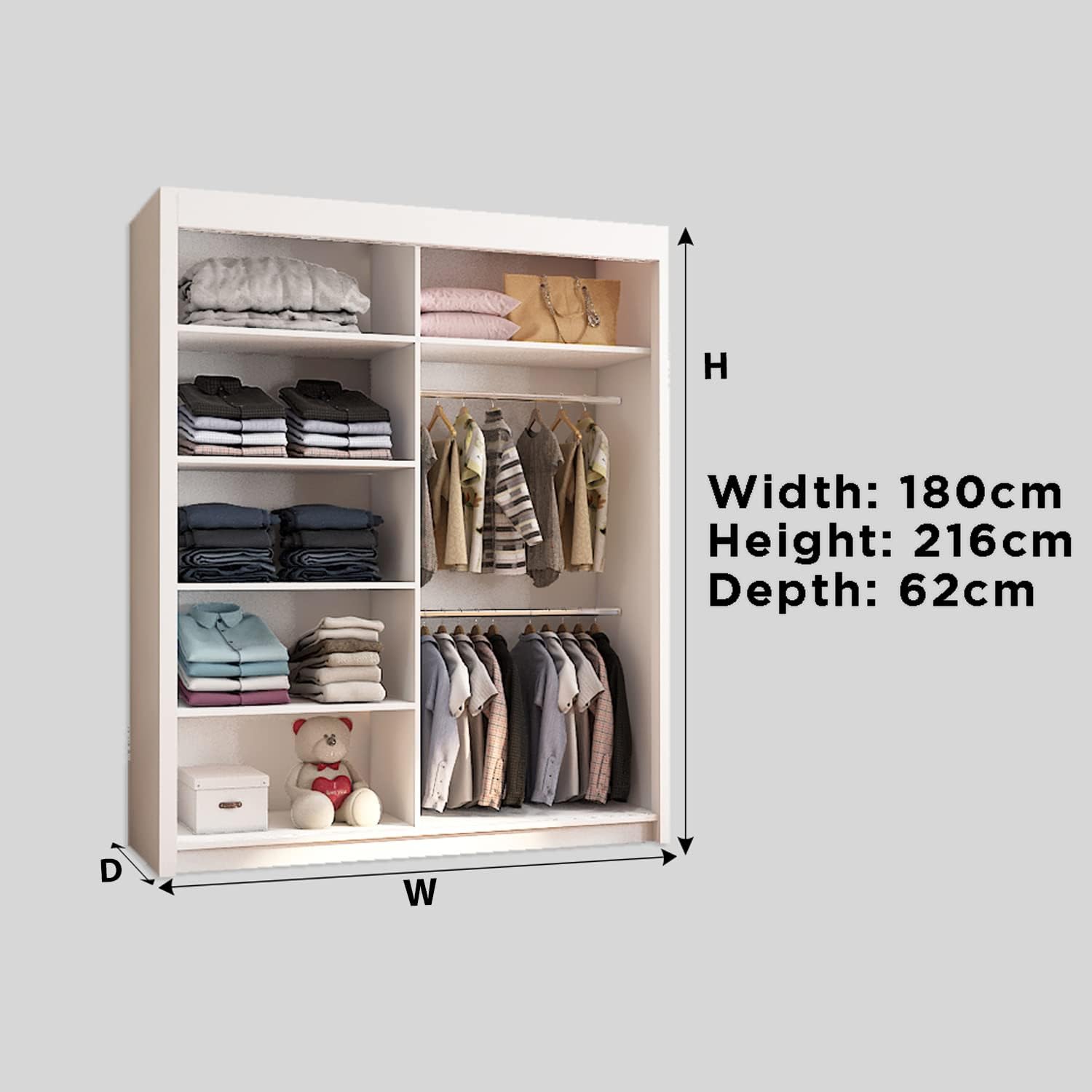 VISION 2&3 Sliding Doors WARDROBE in Matt Finish 5 Sizes & 3 Colours - Style HeavenVISION 2&3 Sliding Doors WARDROBE in Matt Finish 5 Sizes & 3 ColoursWARDROBESStyle HeavenStyle HeavenVIS120W5061028321800120cm