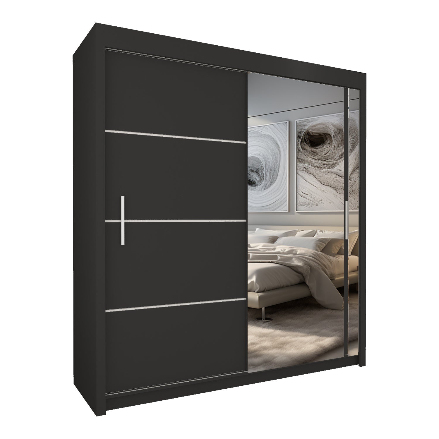 VISION 2&3 Sliding Doors WARDROBE in Matt Finish 5 Sizes & 3 Colours - Style HeavenVISION 2&3 Sliding Doors WARDROBE in Matt Finish 5 Sizes & 3 ColoursWARDROBESStyle HeavenStyle HeavenVIS120B5061028321855120cm